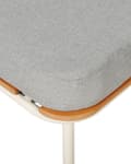 Miniatyrbilde 7 av 11: Hage Fotskammel Hvit Aluminiumsramme 74 x 74 cm Grå Pute med Lameller Elegant stil
