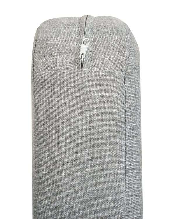 Hage Fotskammel Hvit Aluminiumsramme 74 x 74 cm Grå Pute med Lameller Elegant stil