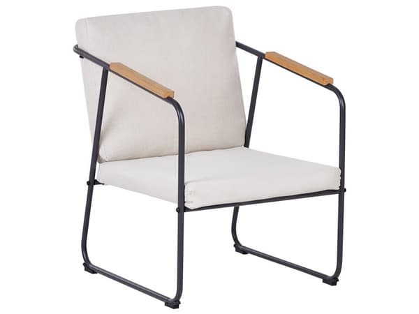 Trädgårdssoffgrupp Ljusbeige Stål Loungegrupp 4-sits med Bord Industriell Stil Trädgård Uteplats Balkong