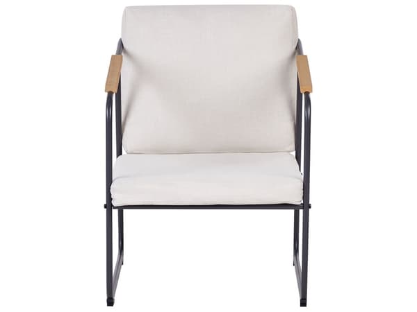 Trädgårdssoffgrupp Ljusbeige Stål Loungegrupp 4-sits med Bord Industriell Stil Trädgård Uteplats Balkong