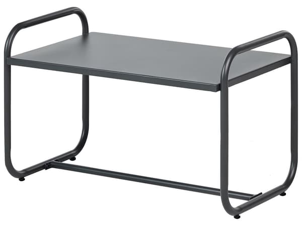 Trädgårdssoffgrupp Ljusbeige Stål Loungegrupp 4-sits med Bord Industriell Stil Trädgård Uteplats Balkong
