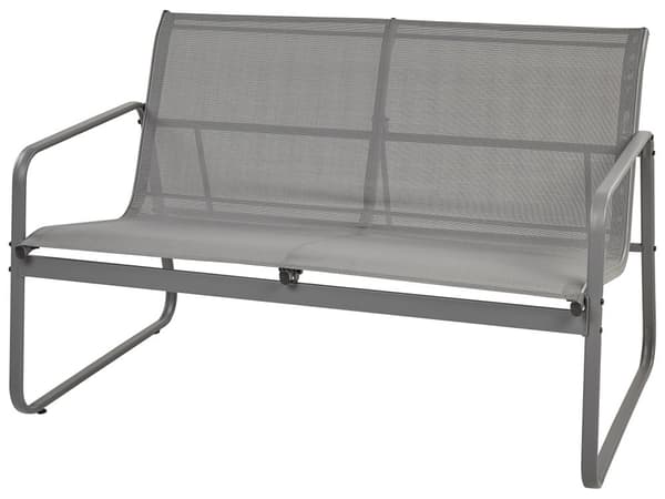 Trädgårdssoffgrupp Grå Stål Loungegrupp 4-sits med Bord Industriell Stil Trädgård Uteplats Balkong
