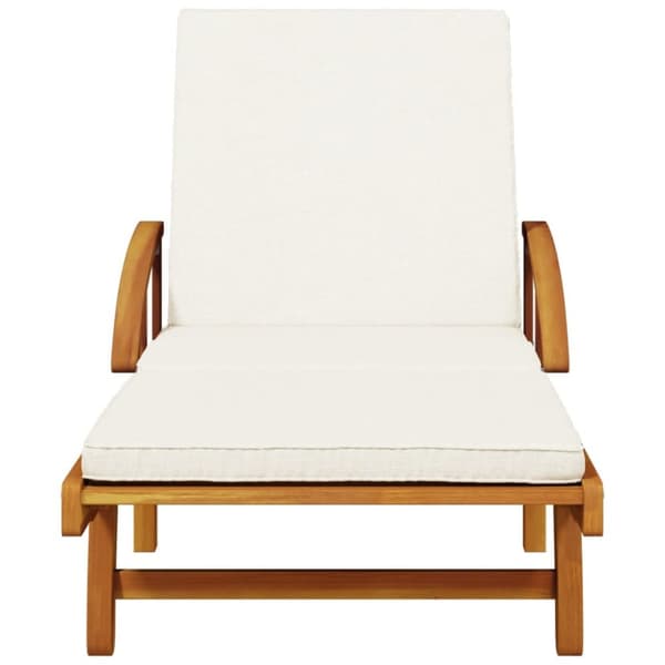Solstolar 2 st med kuddar 200x68x83 cm massivt akaciaträ
