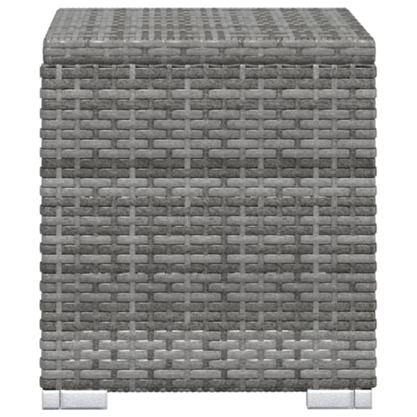 liggestol med hynde og tebord polyrattan grå