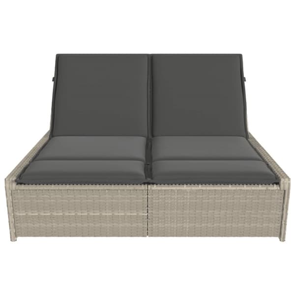 solseng med hynder polyrattan lysegrå