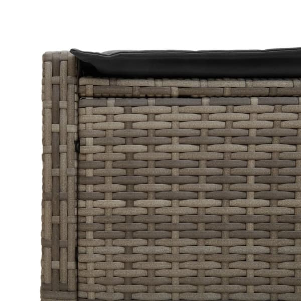loungesofa med hynder polyrattan grå