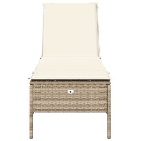 Lepotuoli tyynyllä, beige, polyrottinki