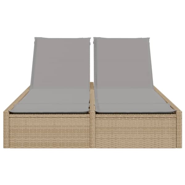 Tuplasohva tyynyillä, beige, polyrottinki