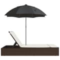 Miniatyrbillede 5 af 10: dobbelt loungesofa med hynder og parasol polyrattan brun