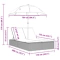 Miniatyrbillede 9 af 10: dobbelt loungesofa med hynder og parasol polyrattan brun