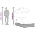Miniatyrbillede 10 af 10: dobbelt loungesofa med hynder og parasol polyrattan brun
