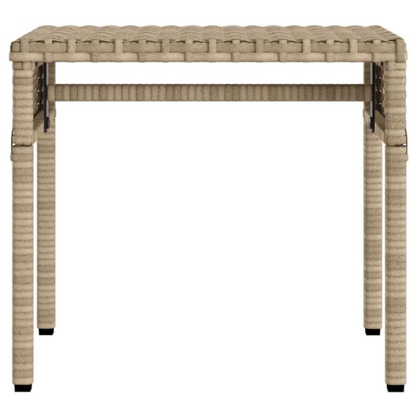 Solsäng med tak och bord beige konstrotting