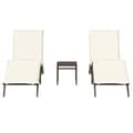 Miniatyrbillede 4 af 10: liggestole 2 stk. med bord polyrattan brun