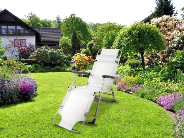 Solstol have - grå - 176x60x30 cm - vejrresistent
