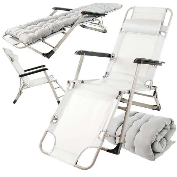 Solstol have - grå - 176x60x30 cm - vejrresistent