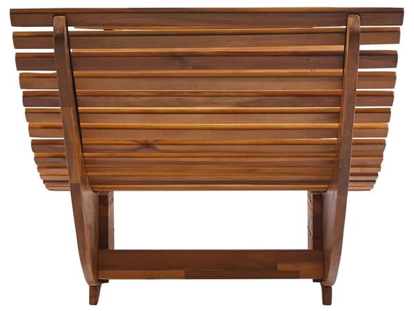Liggestol Lyst Olieret Akacietræ 100 x 60 x 180 cm Solseng Bølget til Terrasse Altan Retro Have Tilbehør Indretning Boho Beliani Design
