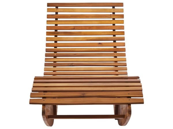 Aurinkotuoli vaalea 60 x 90 x 176 cm akaasia keinuva säänkestävä kurvikas perinteinen