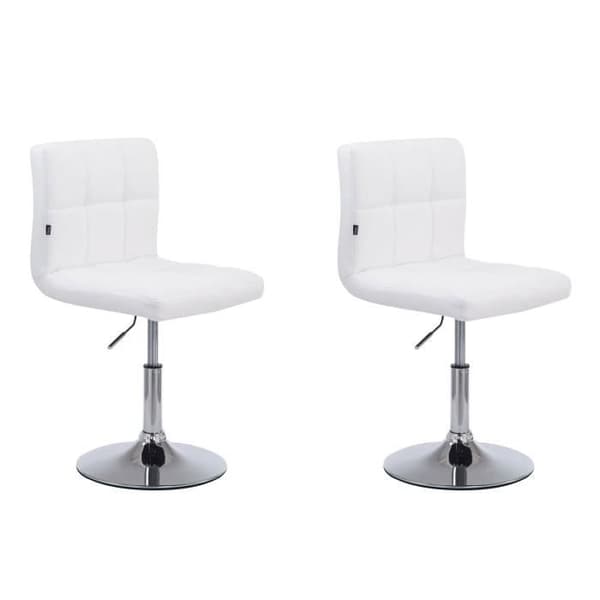 Set med 2 Palma V2 fåtöljer i läderimitation - CLP - Lounge Fåtölj - Metall - Vit