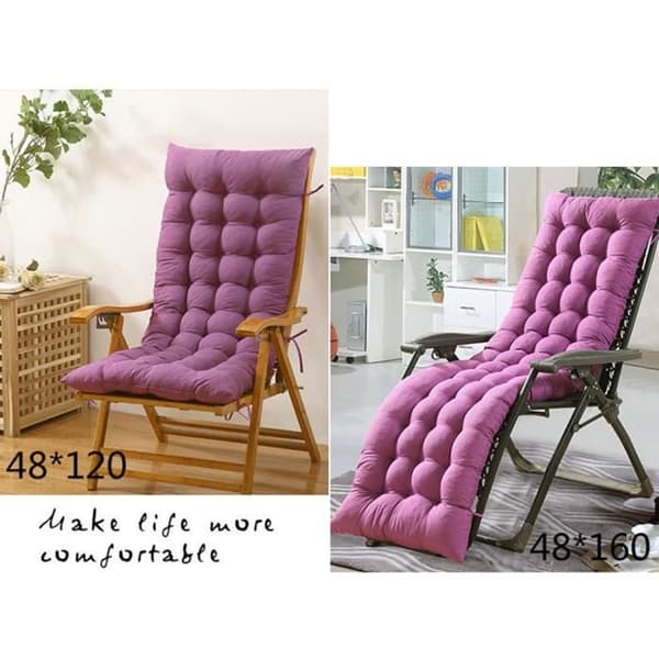 Halkskyddande hopfällbar trädgårdssolstolsdyna - Märke - Modell - Tjock Comfort - 48x170cm - Lila