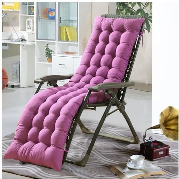Halkskyddande hopfällbar trädgårdssolstolsdyna - Märke - Modell - Tjock Comfort - 48x170cm - Lila