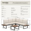 Miniatyrbild 6 av 11: Loungeset/Loungegrupp Eliar, 4-delar, med aluminiumram - svart