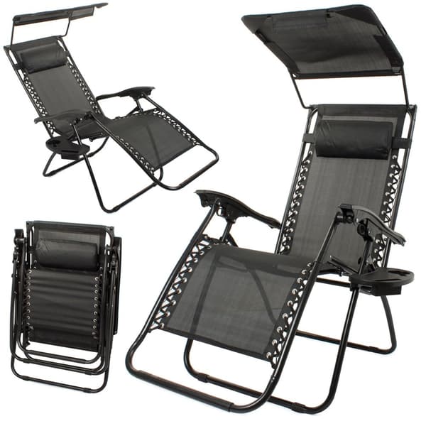 Solstol med Tak / Strandstol - Hopfällbar