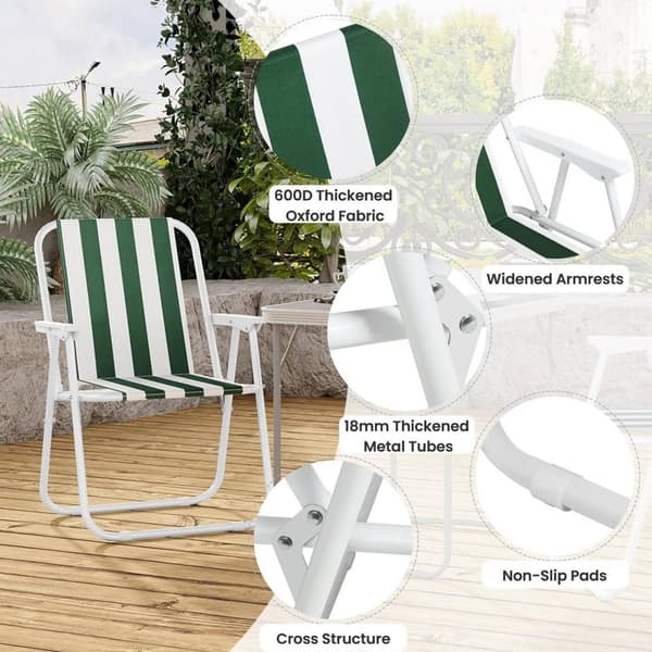 Rootz Campingstolesæt - Sammenklappelig lejrstol - Letvægts strandstol - Kompakt picnicstol - Oxford stof - 58cm x 53cm x 76cm