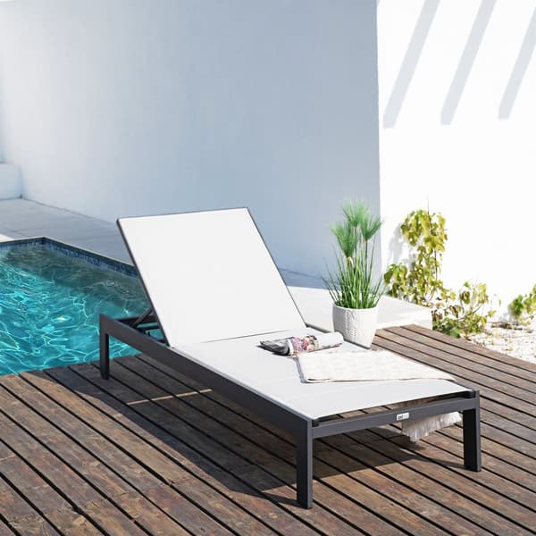 AXI Elio Garden solstol i antracit / grädde | Solstol med 5-positions justerbar aluminiumram | Solstol för utomhusbruk / trädgård / pool