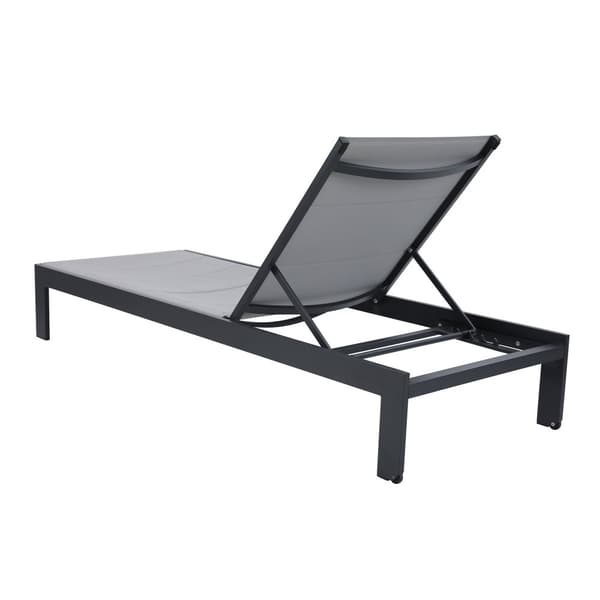 AXI Elio Garden solstol i antracit / grå | Solstol med 5-positions justerbar aluminiumram | Solstol för utomhusbruk / trädgård / pool