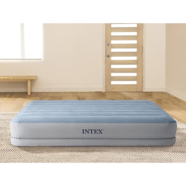 Uppblåsbar madrass - Intex - Raised Comfort USB - 2 platser - Vit - Inomhus