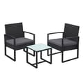 Miniatyrbild 1 av 7: Balkongmöbler - Lounge Set - 2 stolar och bord - svart