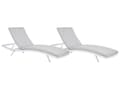 Miniatyrbillede 1 af 10: Solseng Grå Aluminium 200 cm Rektangulær Nonwood Liggestol Udendørs Terrasse Justerbar Solstol Vedligeholdelsesfri Drømmeseng
