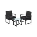 Miniatyrbild 1 av 7: Trädgårdsuppsättning - balkongstolar med bord - lounge set - svart