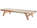 Miniatyrbild 4 av 9: Solstol Beige Akaciaträ Lutande Rep Utomhus Patio Solsäng