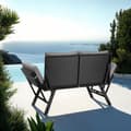 Miniatyrbild 11 av 11: Loungesoffa i konstrotting Sintra med justerbara armstöd, 2i1 - ljusgrå/svart