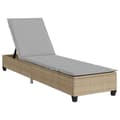 Miniatyrbild 2 av 2: Solstol med dynor beige 55x200x25,5cm konstrotting