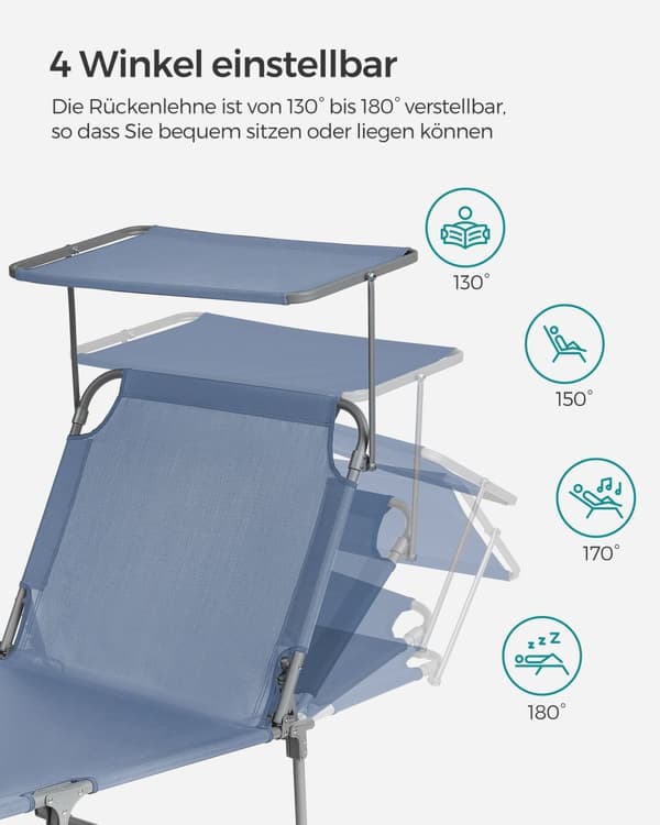 Lounger - 71 x 200 x 38 cm - blå