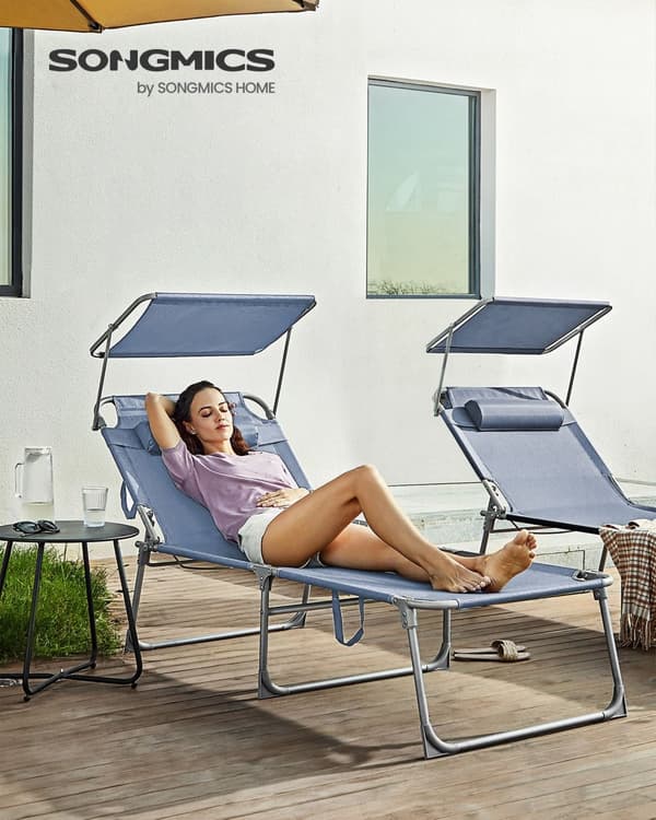 Lounger - 71 x 200 x 38 cm - blå