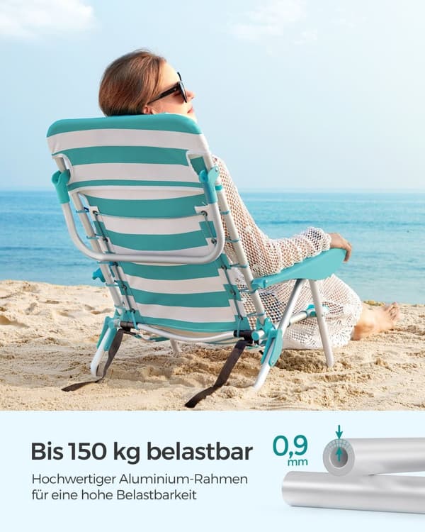 Rantatuolit-asetettu 2 irrotettavaa niskatuen vihreää valkoista raidaa