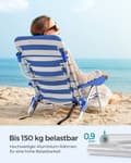 Miniatyrbillede 6 af 7: Strandstole-sæt med 2-aftagelige nakkestøtteblå og hvide striber