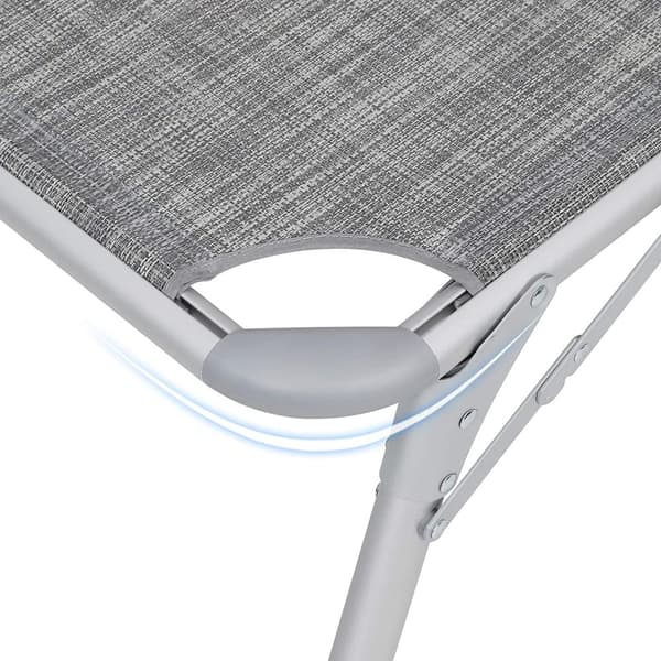 Sunny stol - vikbar solstol - 65 x 200 x 48 cm - max. 150 kg - grå
