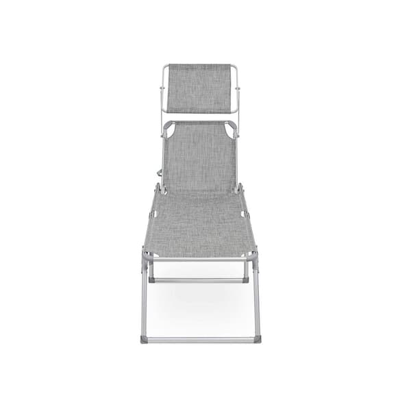 Sunny stol - vikbar solstol - 65 x 200 x 48 cm - max. 150 kg - grå