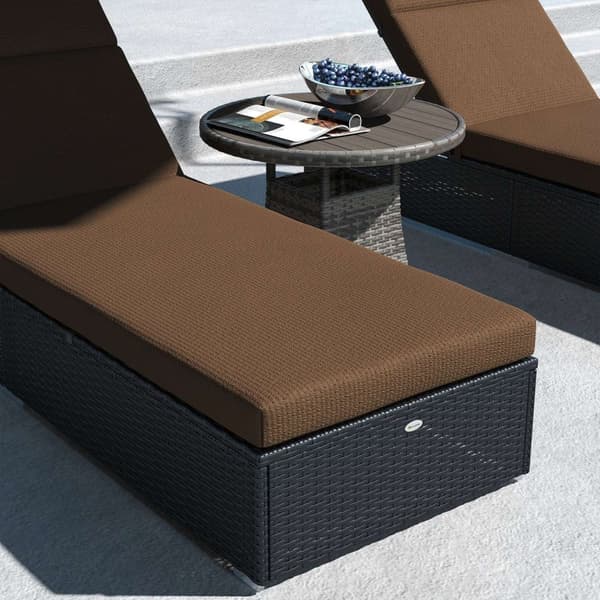 Rootz Set of 2 Sun Lounger Cushions - Sitsmadrass - Dollstolkuddar - Optimal komfort - 196L x 55W x 8h cm - Brown