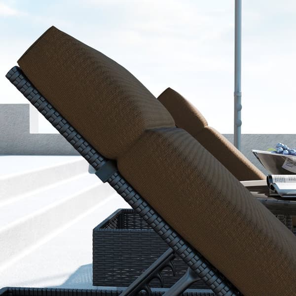 Rootz Set of 2 Sun Lounger Cushions - Sitsmadrass - Dollstolkuddar - Optimal komfort - 196L x 55W x 8h cm - Brown