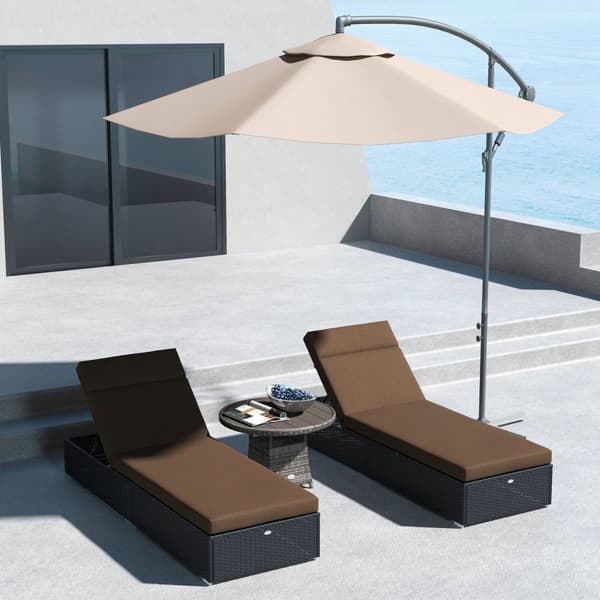 Rootz Set of 2 Sun Lounger Cushions - Sitsmadrass - Dollstolkuddar - Optimal komfort - 196L x 55W x 8h cm - Brown
