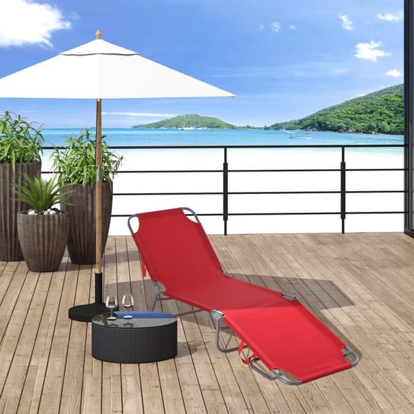Rootz Sun Lounger - Foldbar hvilestol - Justerbar ryglæn - Komfortdesign - 187 cm x 55 cm x 24 cm