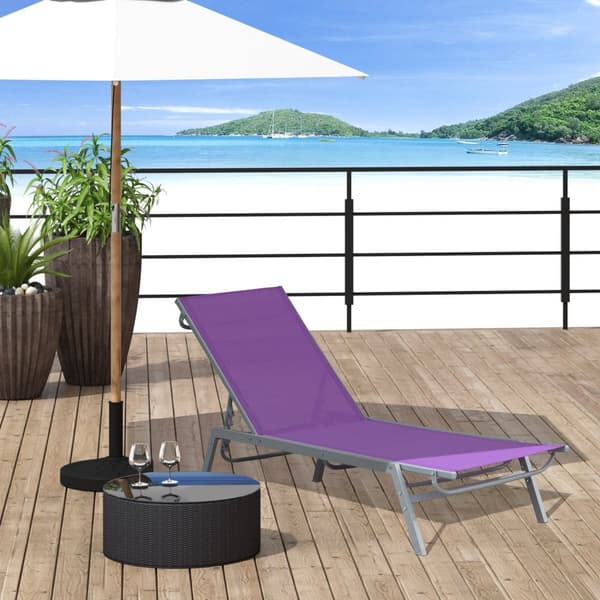 Rootz Sun Lounger -kannen tuoli - Nykyaikainen suunnittelu - Monitasoinen selkänoja - Metallikehys - 170 x 58 x 97 cm