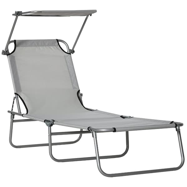 Rootz Sun Lounger - Garden Lounger - Wellness Lounger - Foldbar - Solbeskyttelse - 187 cm x 58 cm x 36 cm - Holdbart Oxford -stof