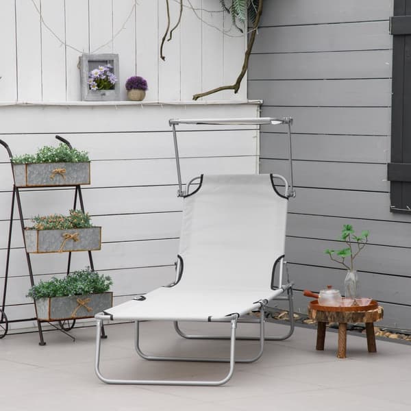 Rootz Sun Lounger - Garden Lounger - Wellness Lounger - Foldbar - Solbeskyttelse - 187 cm x 58 cm x 36 cm - Holdbart Oxford -stof