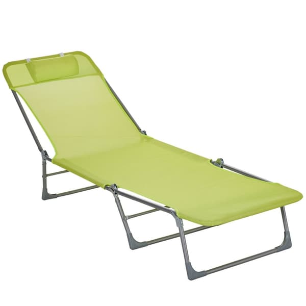 Rootz Sun Lounger - Garden Lounger - Foldbar Recliner - 5 -nivå justerbart ryggstöd - 182 cm x 56 cm x 28cm - avtagbar kudde ingår